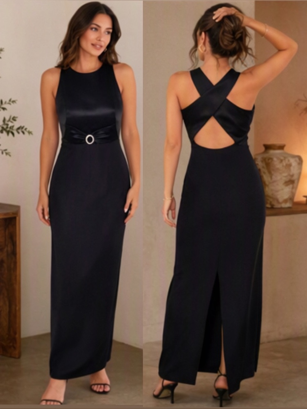 🌷 Ever Beauty 🌷 Stunning Elegant Vintage Rhinestone Evening Dress Vintage 90s